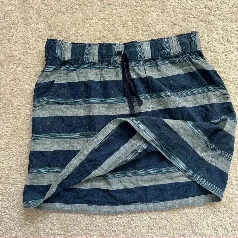Patagonia Island Hemp Beach Skirt Women’s Size XS Blue Striped STY58480 Pockets